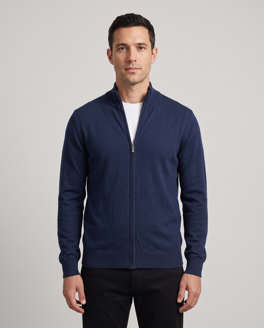 Zemax Full-Zip Džemper Teget - fotografija 4