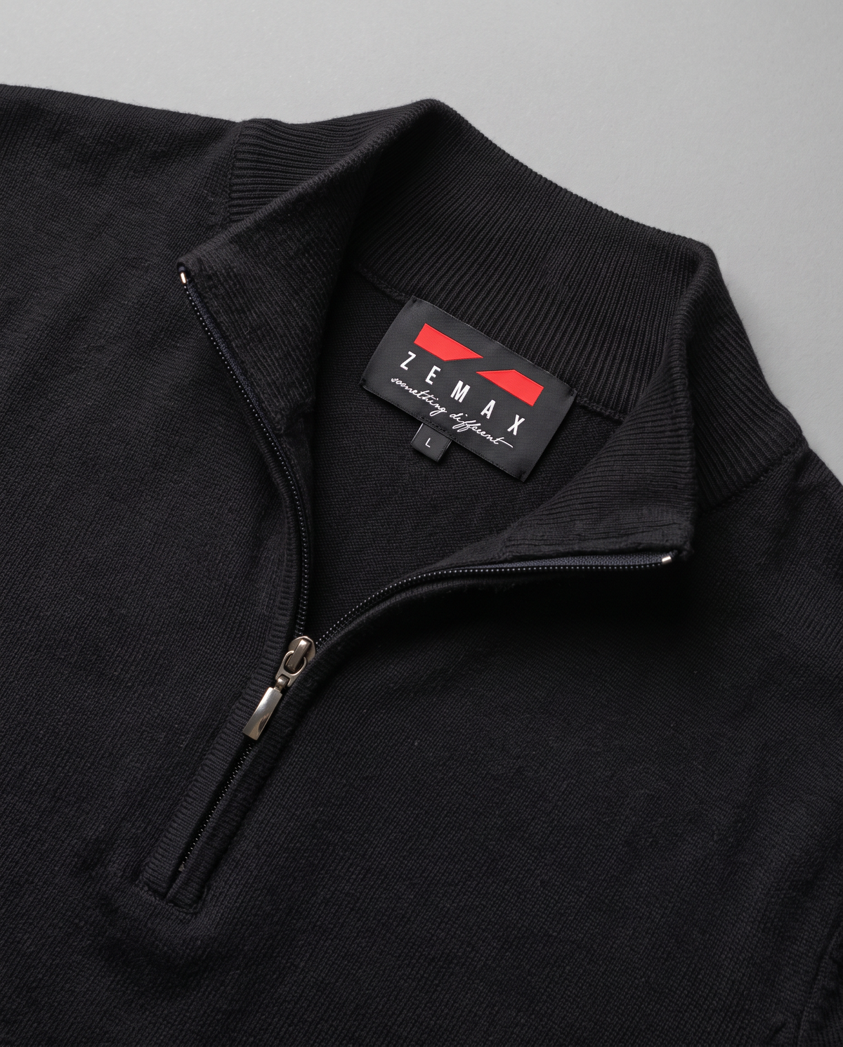 Zemax Half-Zip Džemper Crni - fotografija 4