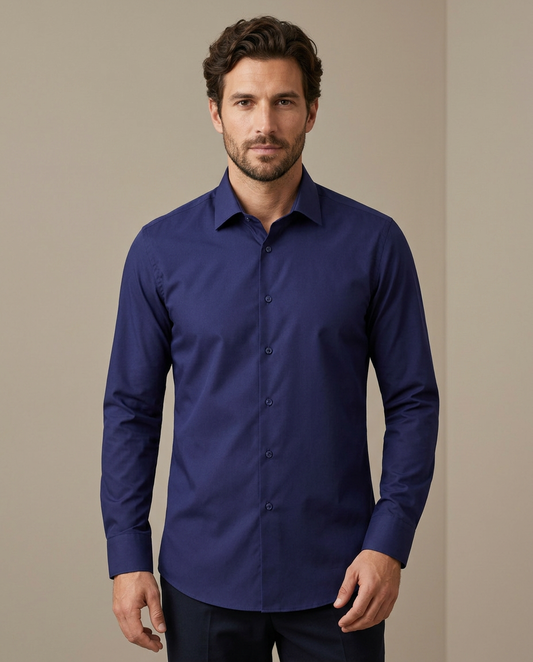 Zemax Oxford Košulja Teget Classic - na modelu