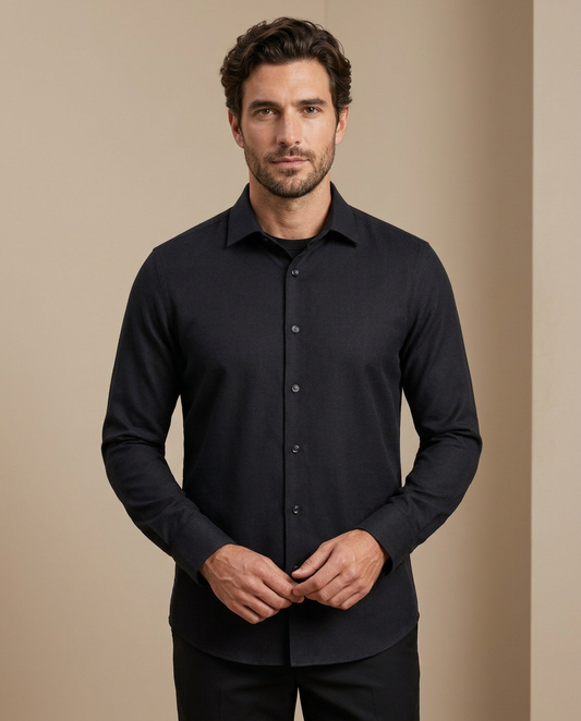 Zemax Oxford Košulja Crna - na modelu
