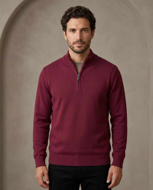 Zemax Half-Zip Džemper Crveni - fotografija 2
