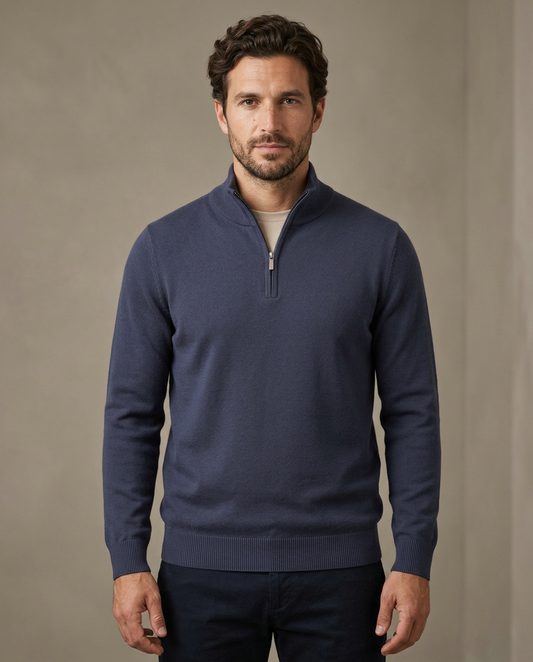 Zemax Half-Zip Džemper Teget - fotografija 2