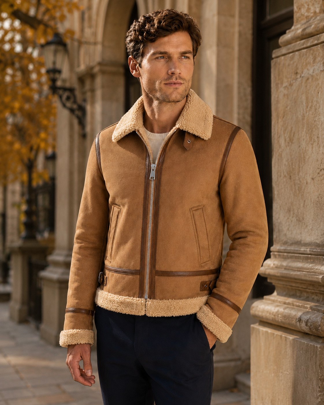 Zemax Aviator Jakna Camel - na modelu
