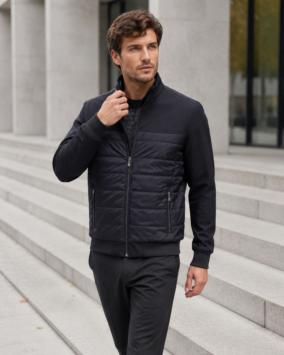 Zemax Bomber Jakna Crna - na modelu