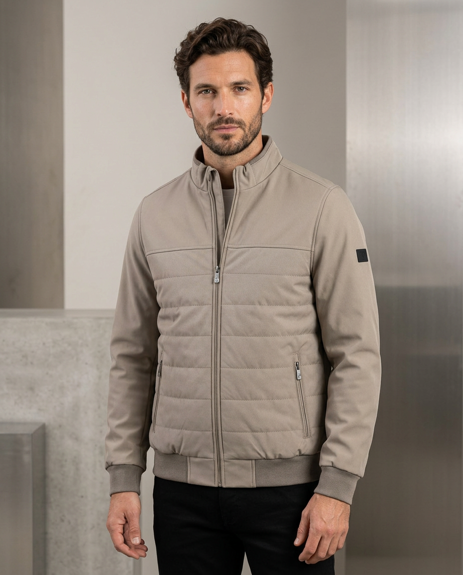 Zemax Bomber Jakna Bež - na modelu