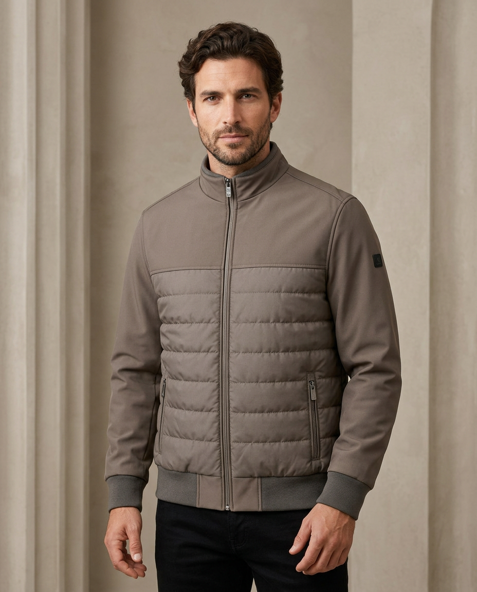 Zemax Bomber Jakna Braon - na modelu