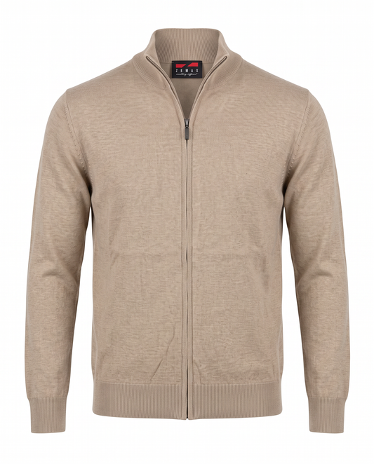 Zemax Full-Zip Džemper Bež - fotografija 1