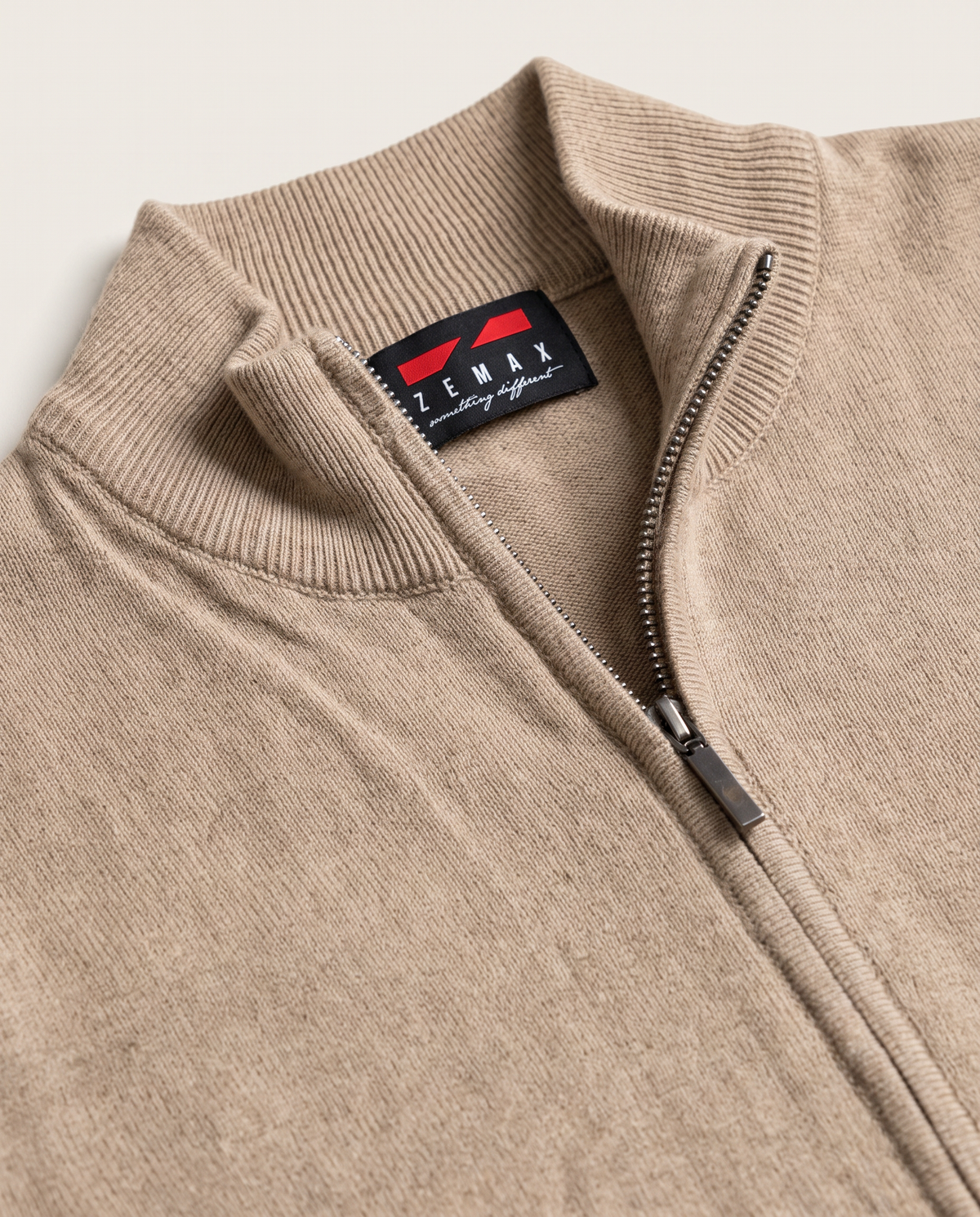 Zemax Full-Zip Džemper Bež - fotografija 4