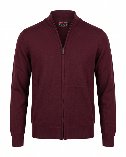 Zemax Full-Zip Džemper Bordo - fotografija 1