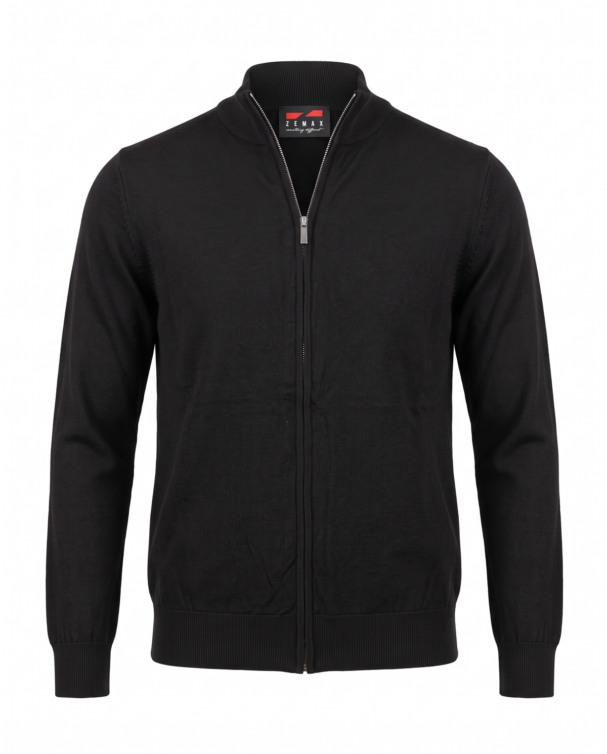 Zemax Full-Zip Džemper Crni - fotografija 1