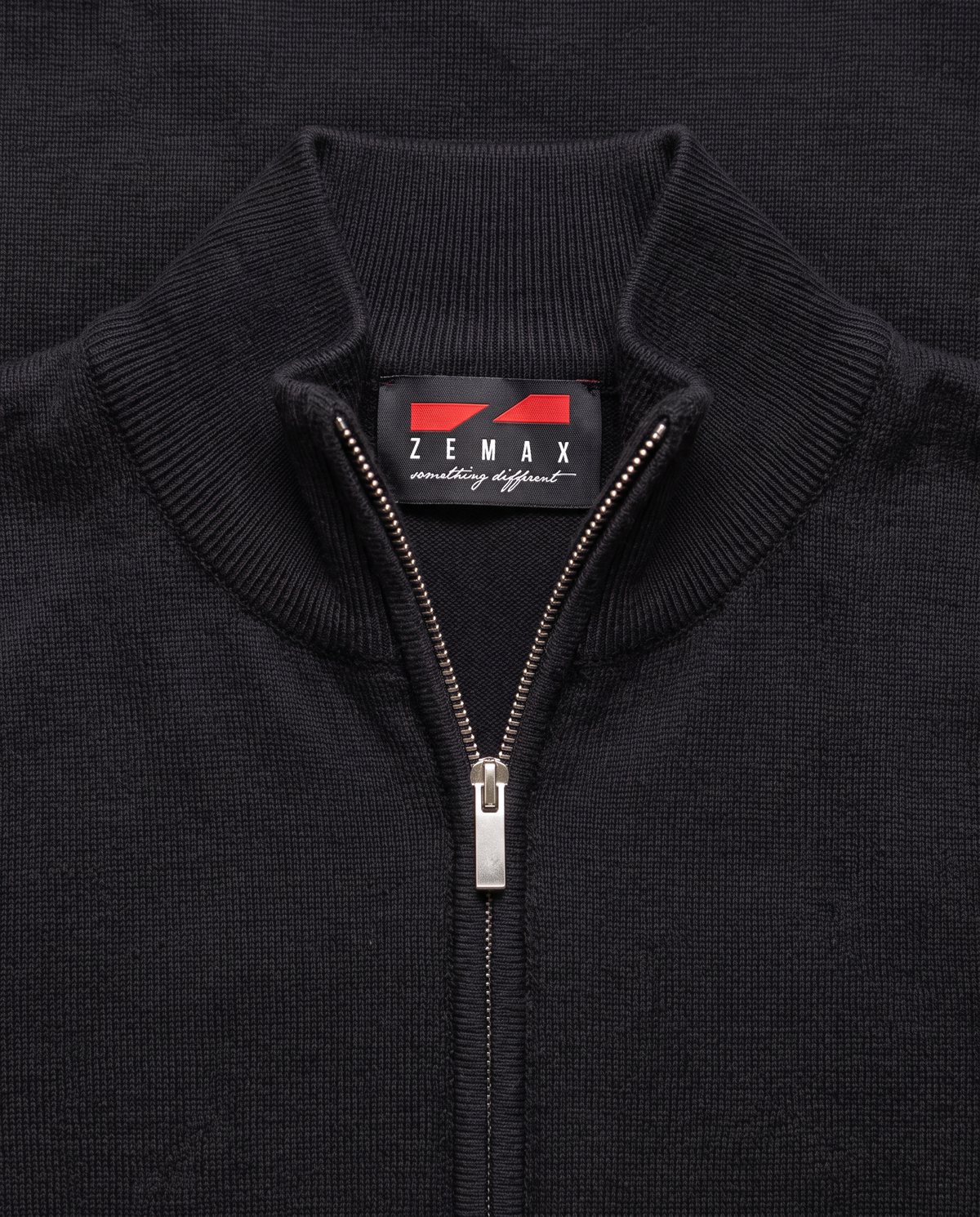 Zemax Full-Zip Džemper Crni - fotografija 8