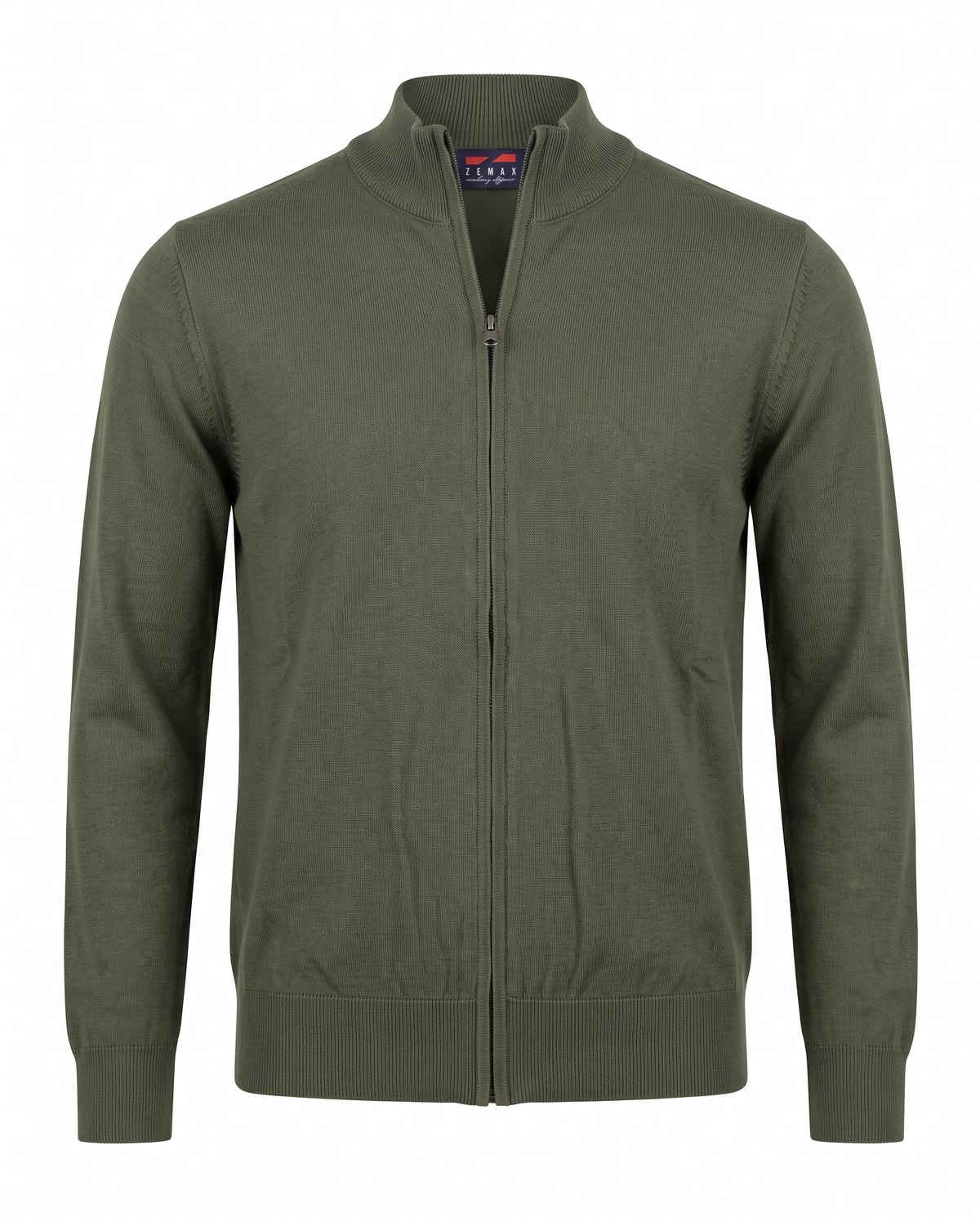 Zemax Full-Zip Džemper Maslinasti - fotografija 1