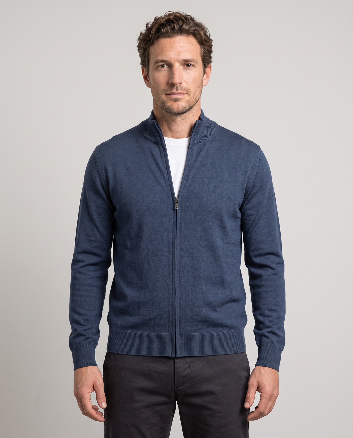 Zemax Full-Zip Džemper Plavi - fotografija 2