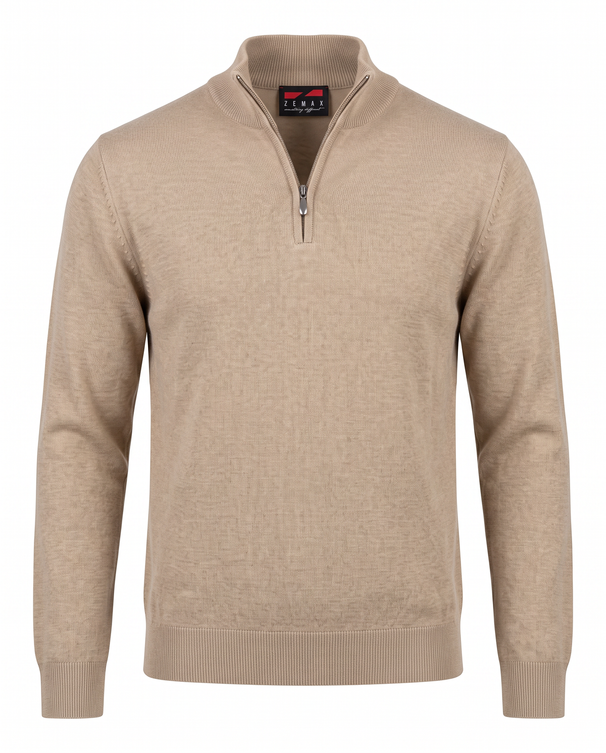 Zemax Half-Zip Džemper Bež - fotografija 1