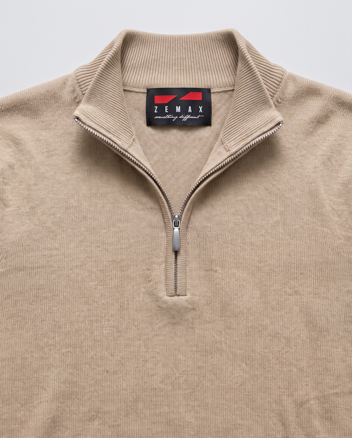Zemax Half-Zip Džemper Bež - fotografija 4