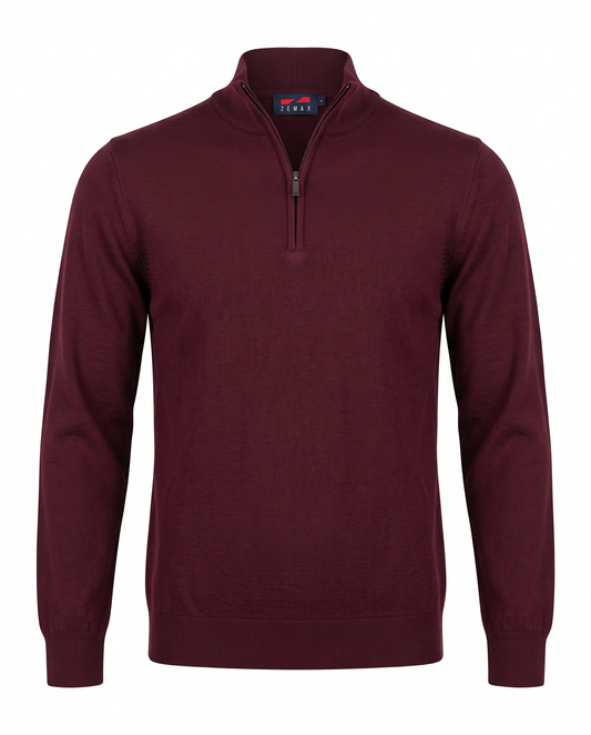 Zemax Half-Zip Džemper Bordo - fotografija 1