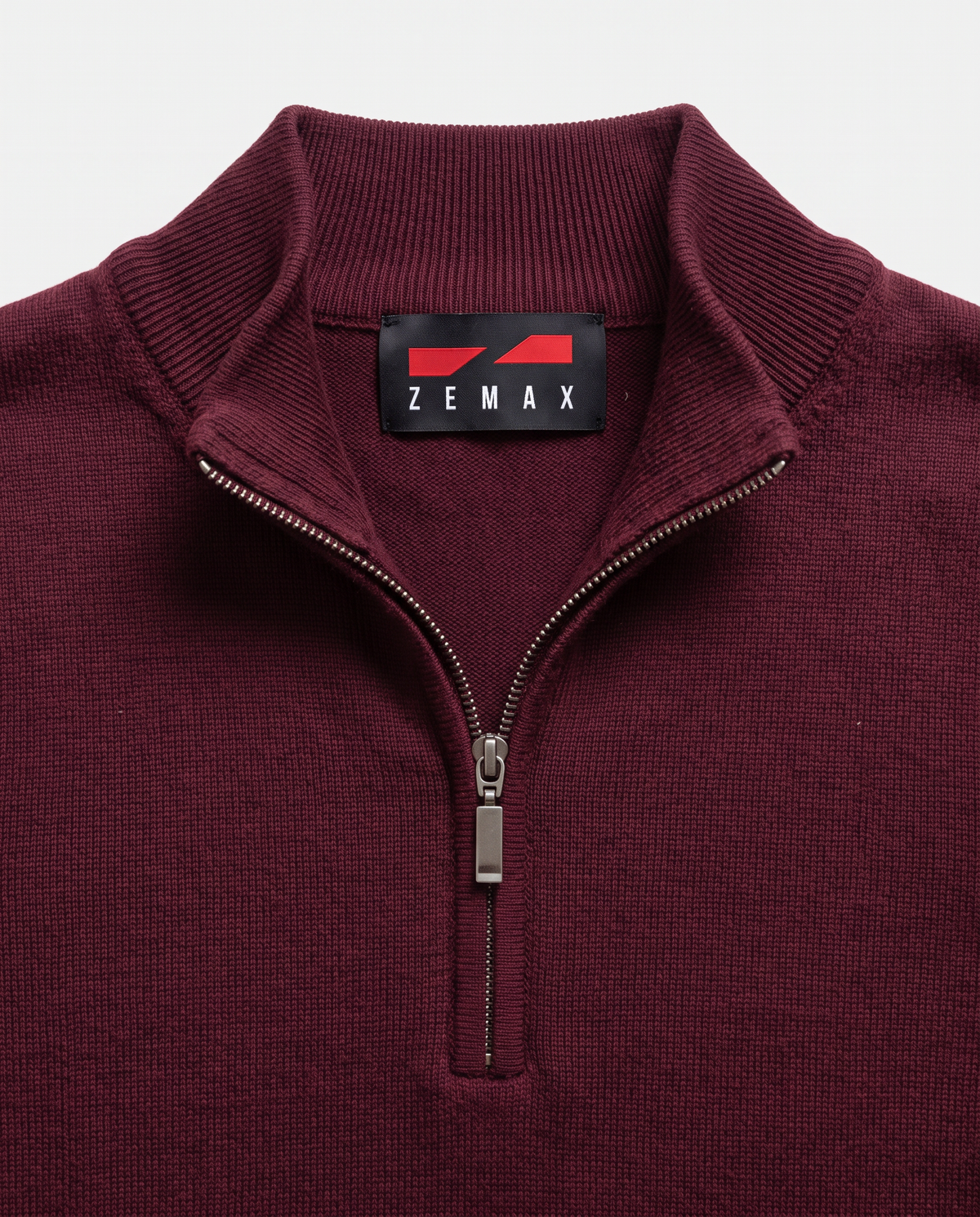 Zemax Half-Zip Džemper Bordo - fotografija 5