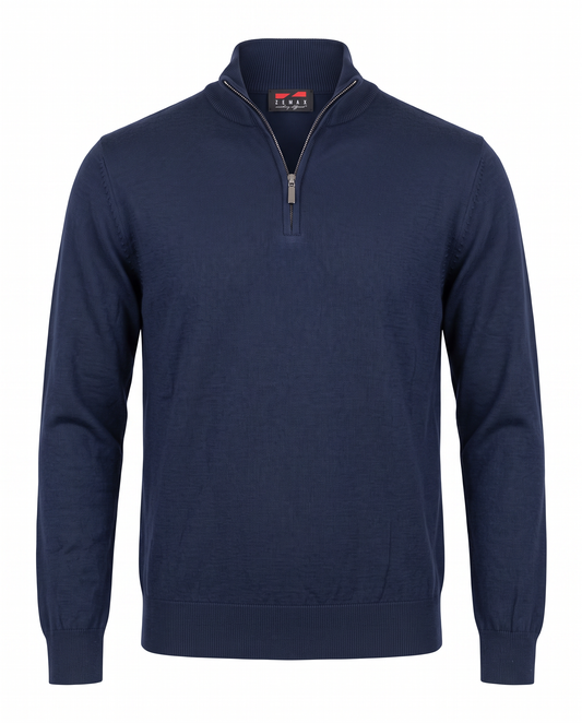 Zemax Half-Zip Džemper Teget - fotografija 1