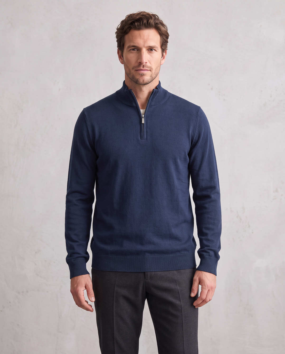 Zemax Half-Zip Džemper Teget - fotografija 2