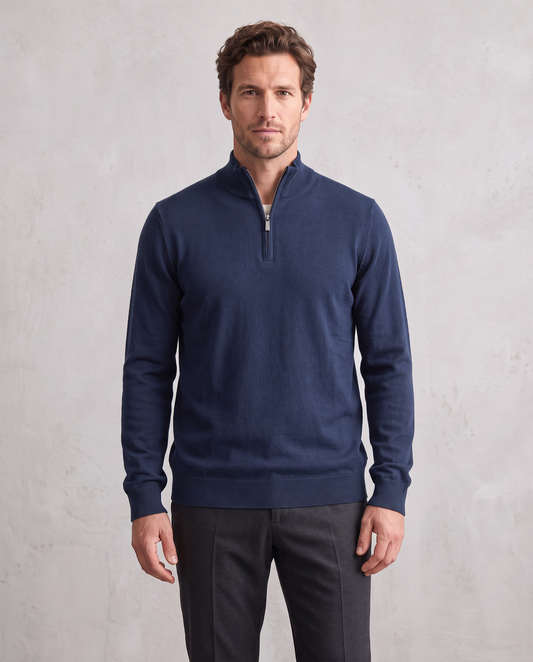 Zemax Half-Zip Džemper Teget - fotografija 2
