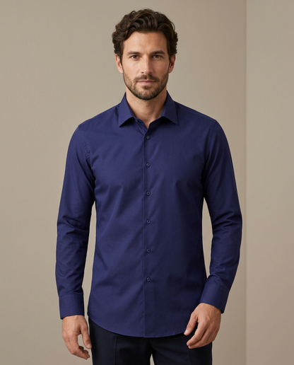 Zemax Oxford Košulja Teget Classic - na modelu