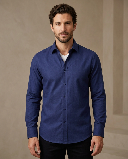 Zemax Oxford Košulja Teget - na modelu