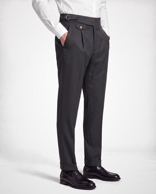 Zemax Pantalone Falte Kopča – Antracit – bočni prikaz