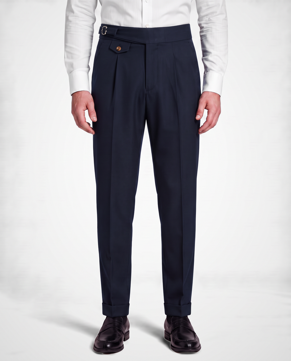 Zemax Pantalone Falte Kopča – Teget – prednja strana