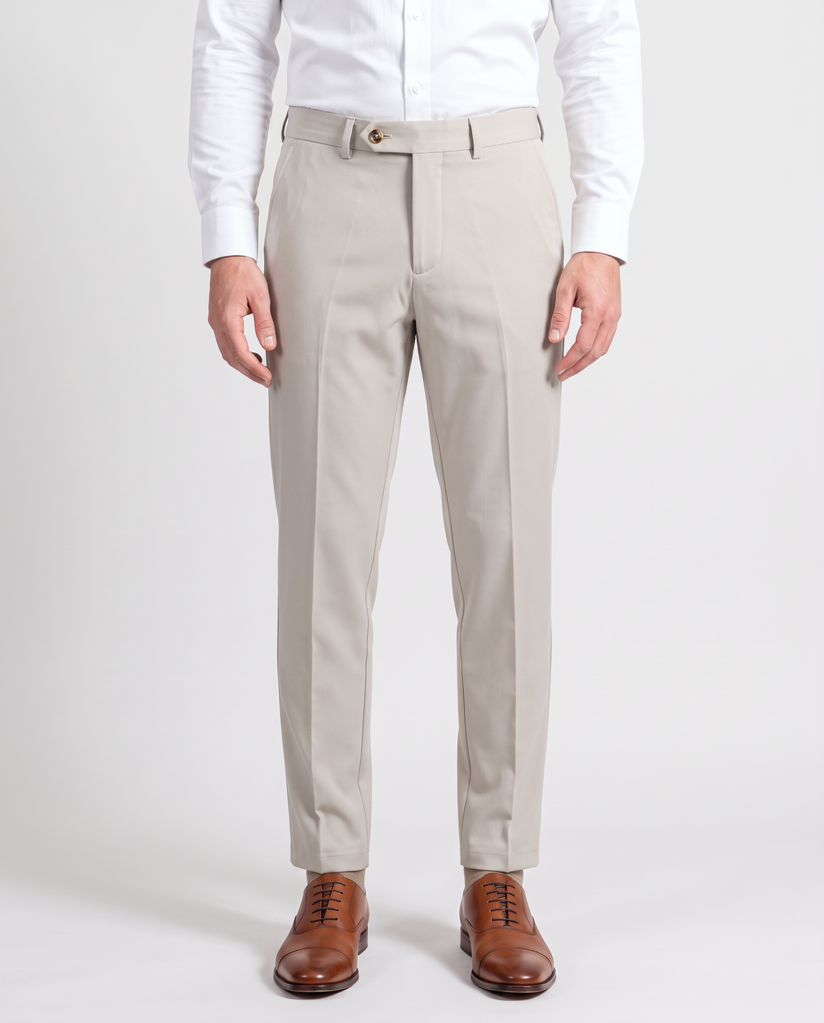 Zemax Pantalone Klasične – Bež – prednja strana