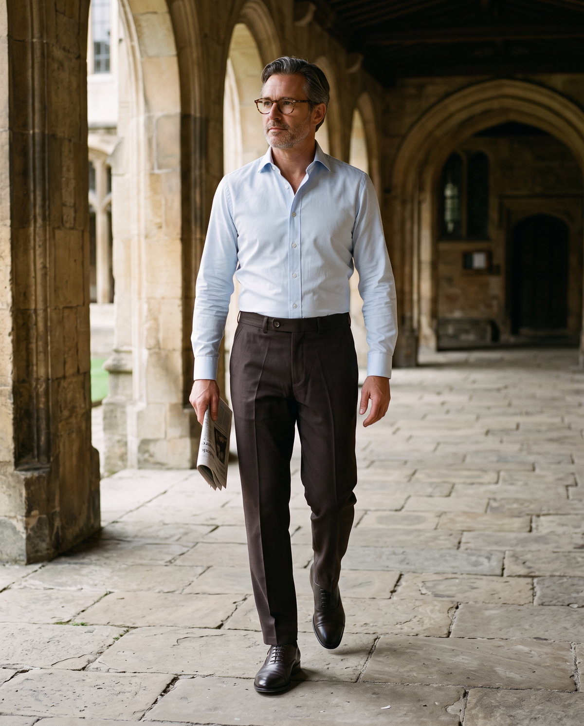 Zemax Pantalone Klasične – Braon – na modelu
