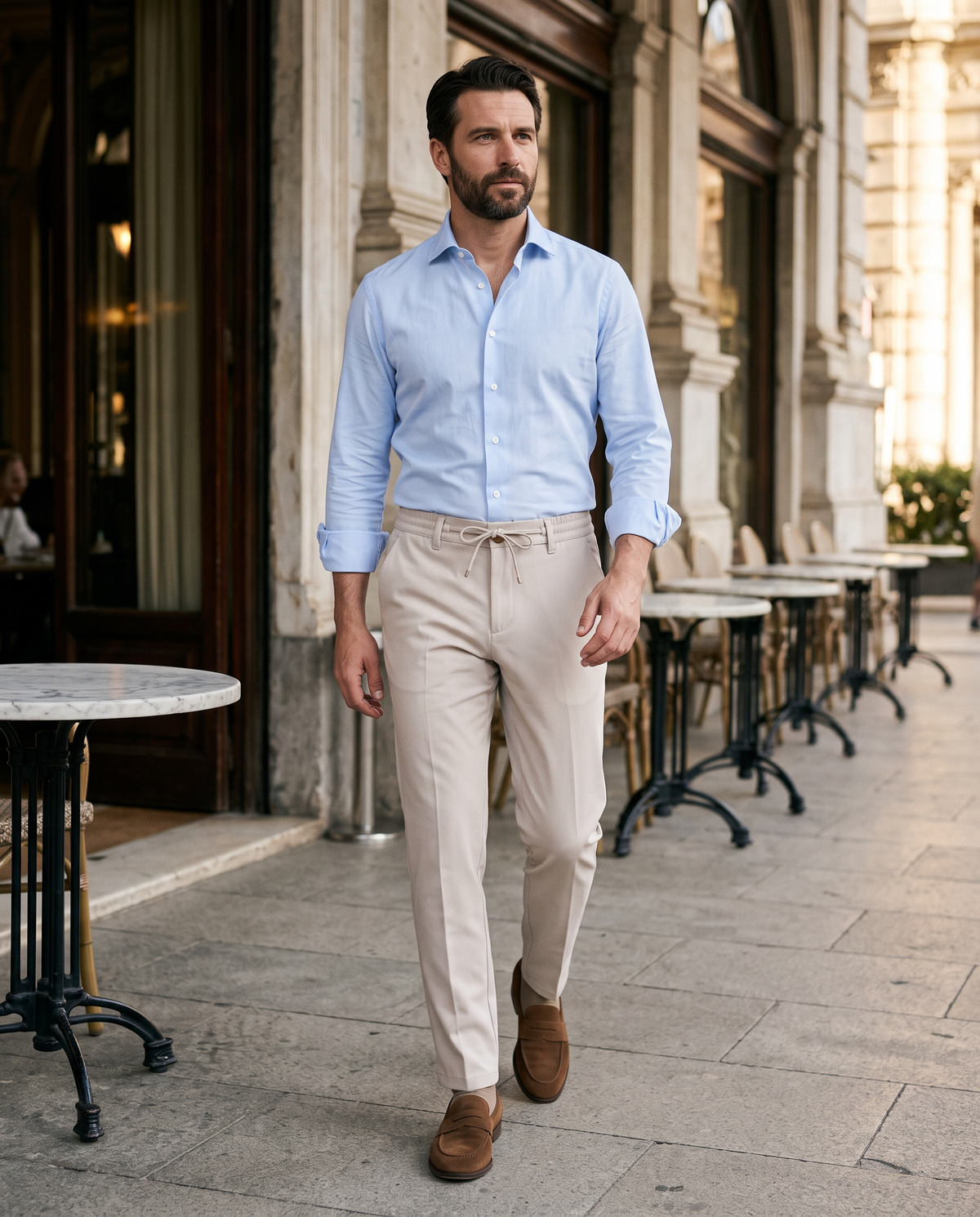 Zemax Pantalone Učkur Elastik – Bež – na modelu
