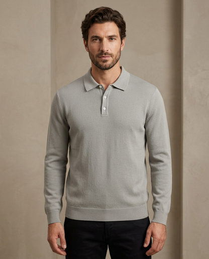Zemax Polo Džemper Svetlosiva - na modelu