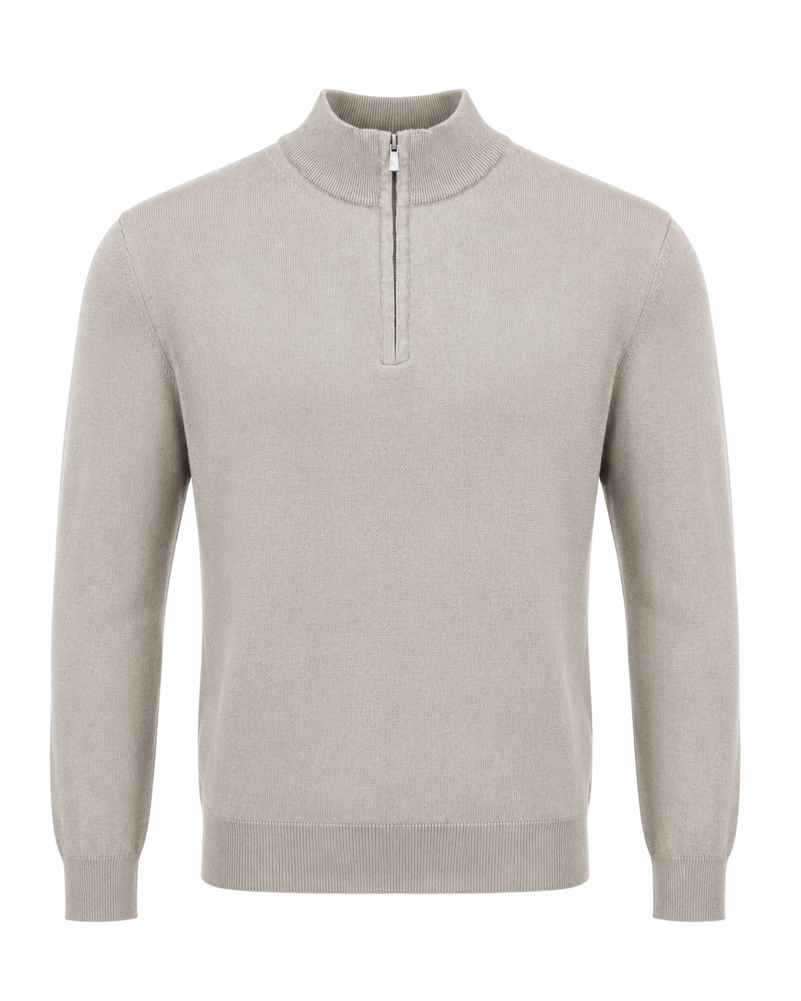 Zemax Half-Zip Džemper Bež - fotografija 1