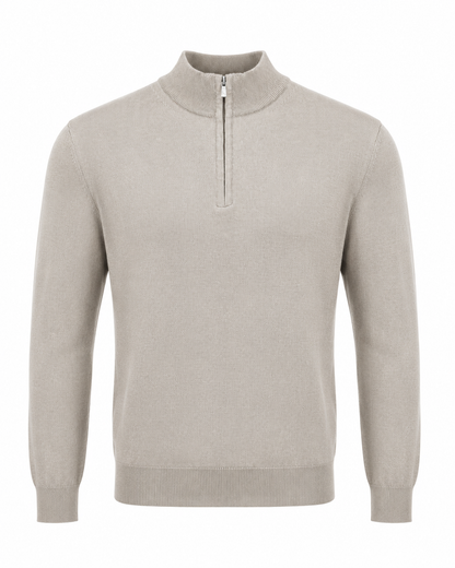 Zemax Half-Zip Džemper Bež - fotografija 1