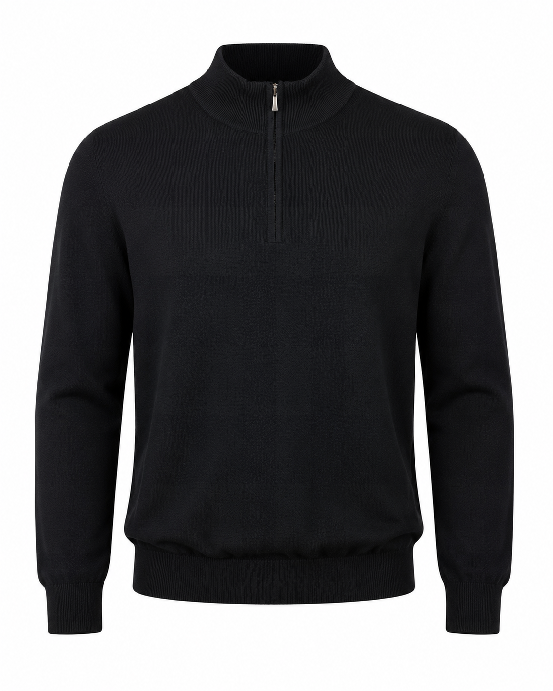 Zemax Half-Zip Džemper Crni - fotografija 1