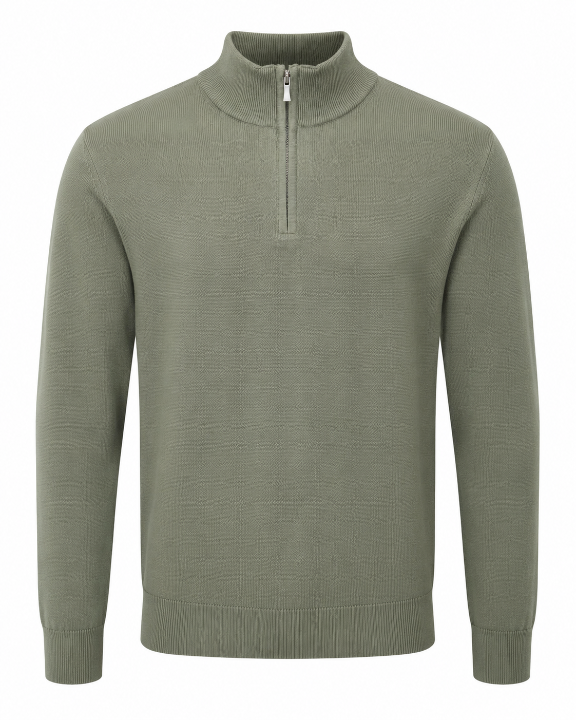 Zemax Half-Zip Džemper Maslinasti - fotografija 1