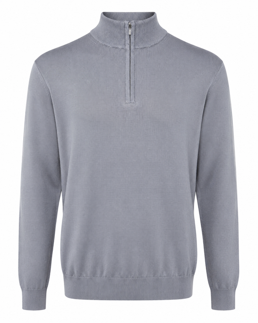 Zemax Half-Zip Džemper Sivi - fotografija 1
